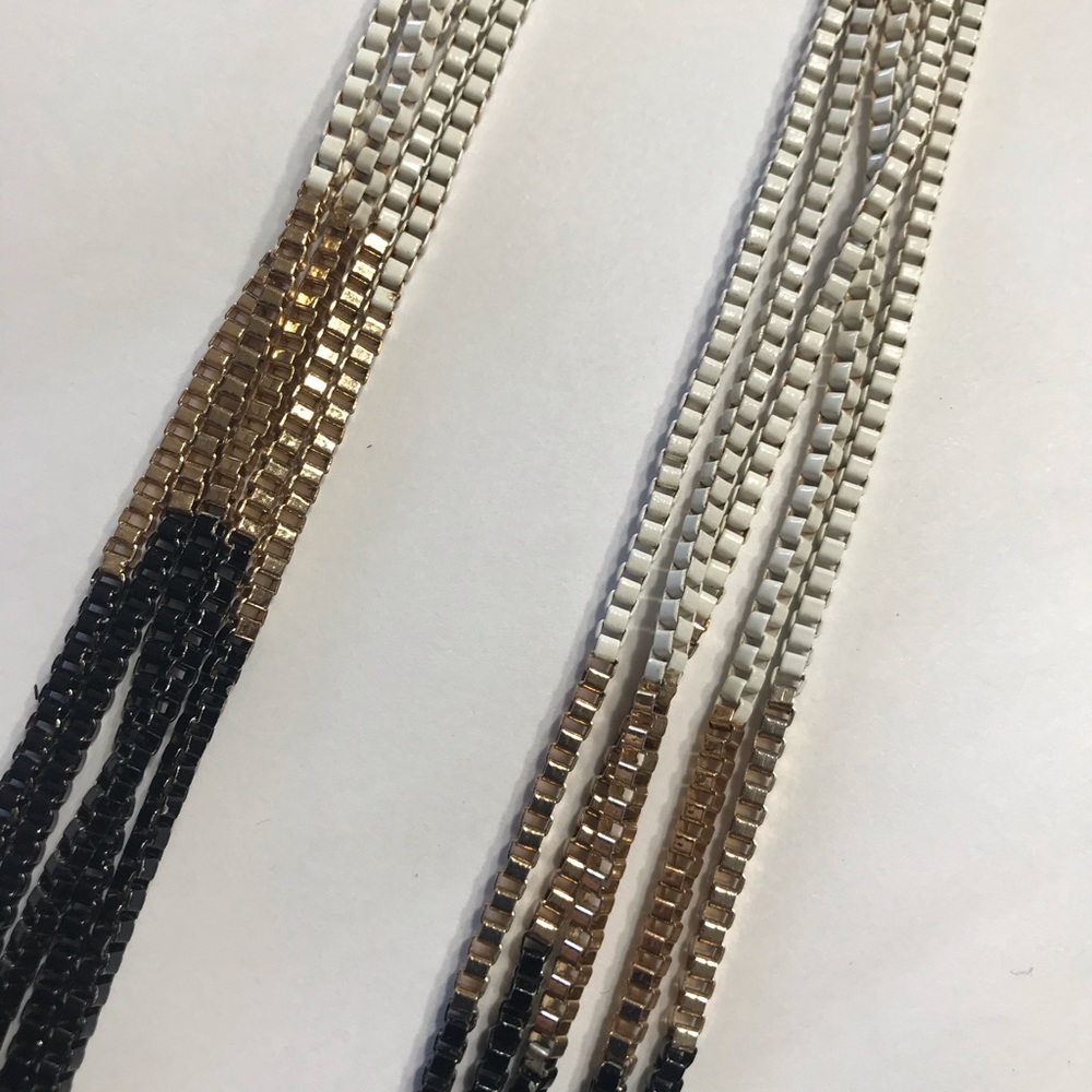 Black, Gold, and White multi-strand necklace